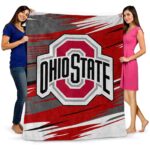 ohio state buckeyes paint streaks scarlet white blanket best selling