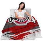 ohio state buckeyes paint streaks scarlet white blanket best selling