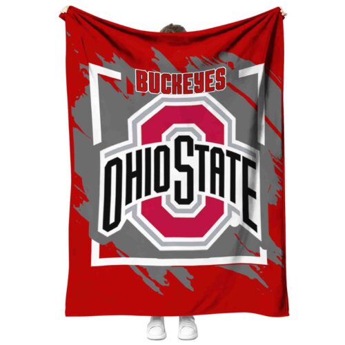 ohio state buckeyes splatter effect scarlet blanket best selling