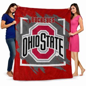 ohio state buckeyes splatter effect scarlet blanket fashion forward