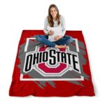 ohio state buckeyes splatter effect scarlet blanket best selling