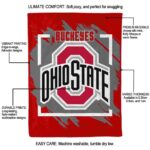 ohio state buckeyes splatter effect scarlet blanket best selling