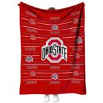 ohio state buckeyes striped pattern scarlet blanket best selling