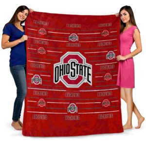 ohio state buckeyes striped pattern scarlet blanket fashion forward