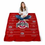 ohio state buckeyes striped pattern scarlet blanket high quality