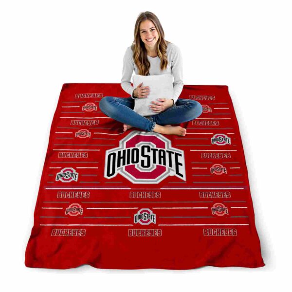 ohio state buckeyes striped pattern scarlet blanket high quality