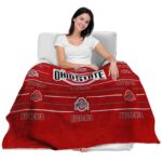 ohio state buckeyes striped pattern scarlet blanket latest model