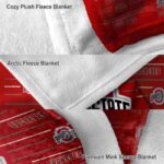 ohio state buckeyes striped pattern scarlet blanket premium grade