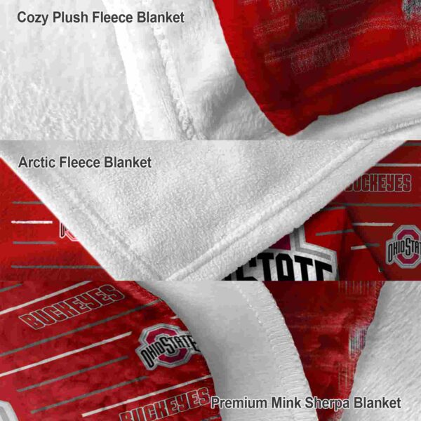 ohio state buckeyes striped pattern scarlet blanket premium grade