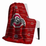 ohio state buckeyes striped pattern scarlet blanket top rated