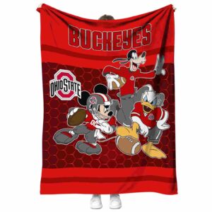 ohio state buckeyes three musketeers scarlet blanket best selling