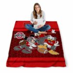 ohio state buckeyes three musketeers scarlet blanket high quality