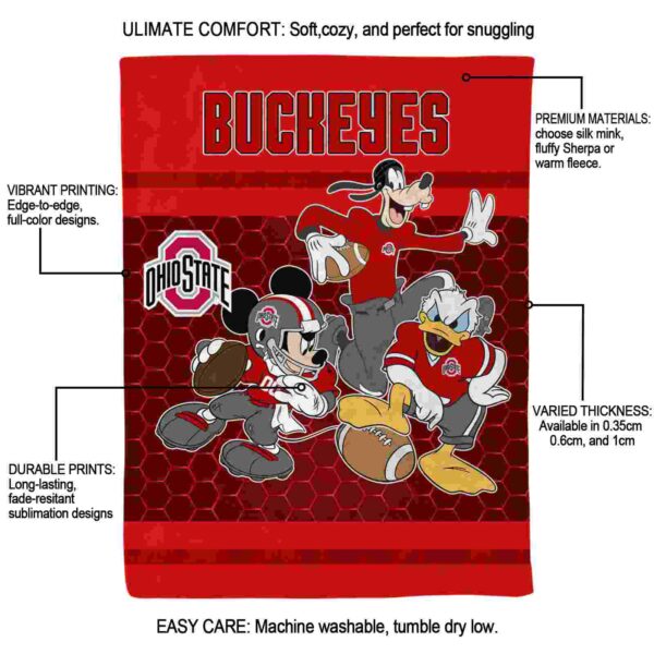 ohio state buckeyes three musketeers scarlet blanket new arrival
