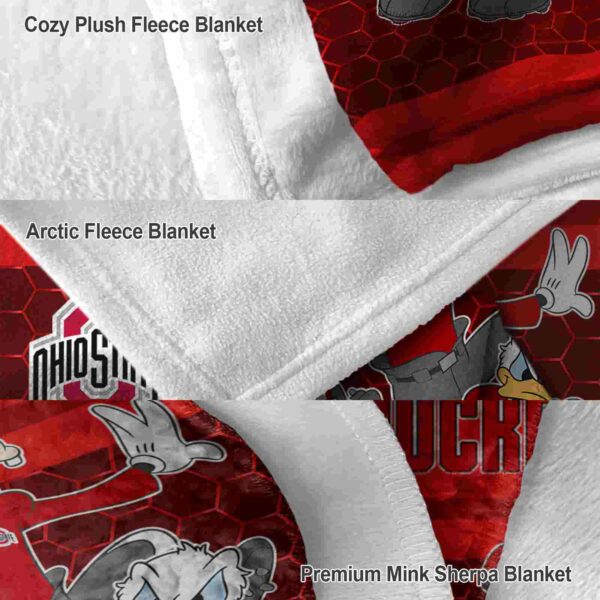 ohio state buckeyes three musketeers scarlet blanket premium grade