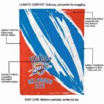 oklahoma city thunder brushstrokes blue white blanket best selling