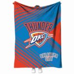 oklahoma city thunder diagonal stripes blue blanket best selling