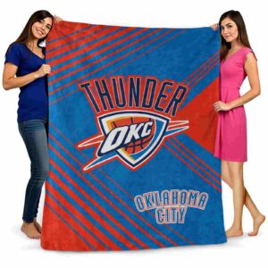 oklahoma city thunder diagonal stripes blue blanket fashion forward