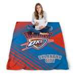 oklahoma city thunder diagonal stripes blue blanket best selling