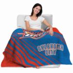 oklahoma city thunder diagonal stripes blue blanket best selling