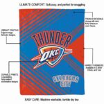 oklahoma city thunder diagonal stripes blue blanket best selling