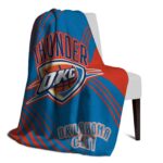 oklahoma city thunder diagonal stripes blue blanket best selling