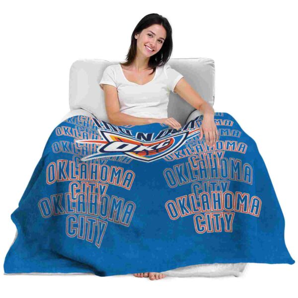 oklahoma city thunder fan pride blue blanket latest model