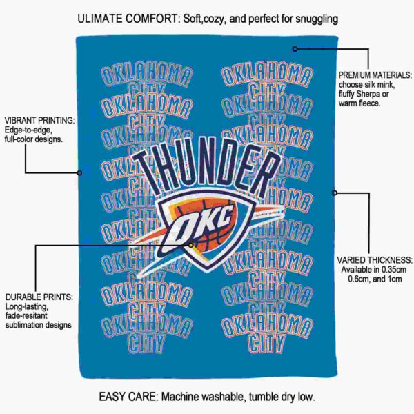 oklahoma city thunder fan pride blue blanket new arrival