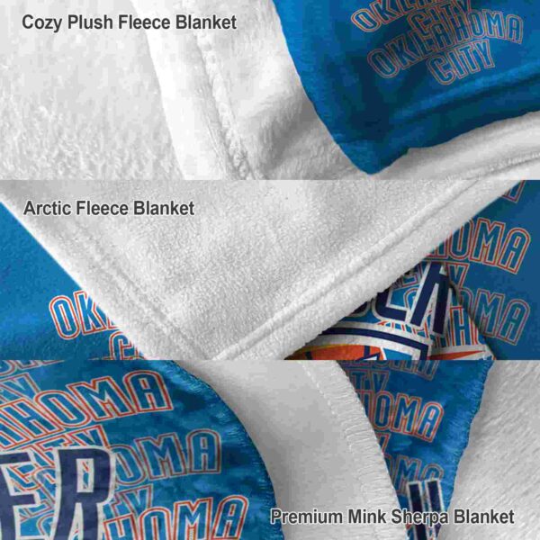 oklahoma city thunder fan pride blue blanket premium grade