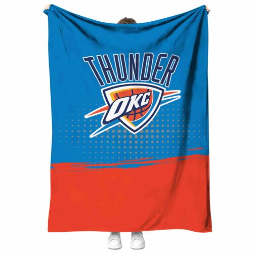 oklahoma city thunder gradient dots blue blanket best selling