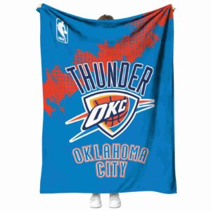 oklahoma city thunder grunge texture blue blanket best selling