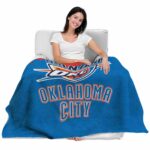 oklahoma city thunder grunge texture blue blanket best selling