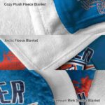 oklahoma city thunder grunge texture blue blanket best selling