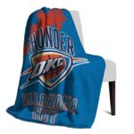 oklahoma city thunder grunge texture blue blanket best selling