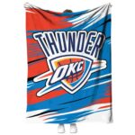 oklahoma city thunder paint streaks blue white blanket best selling