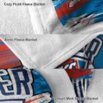 oklahoma city thunder paint streaks blue white blanket best selling
