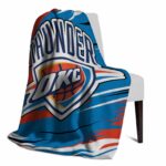 oklahoma city thunder paint streaks blue white blanket best selling