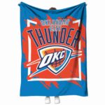 oklahoma city thunder splatter effect blue blanket best selling