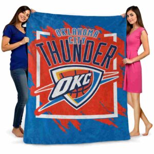 oklahoma city thunder splatter effect blue blanket fashion forward