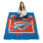 oklahoma city thunder splatter effect blue blanket high quality