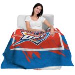 oklahoma city thunder splatter effect blue blanket latest model