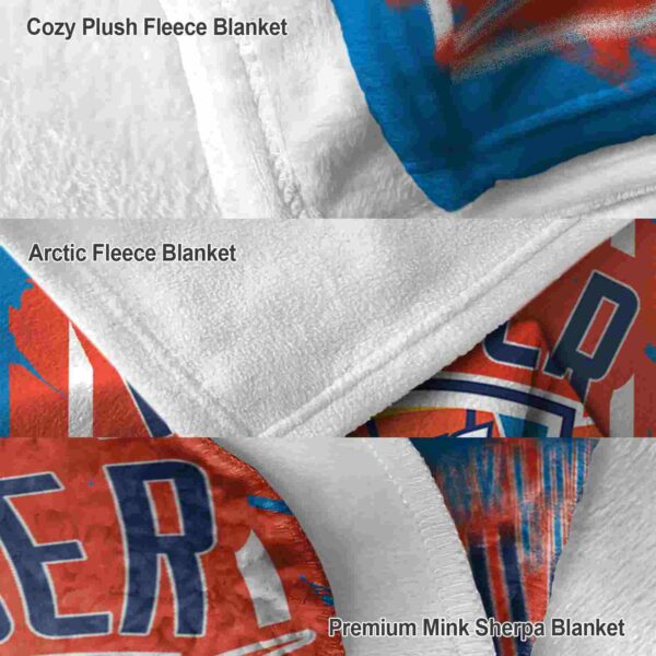 oklahoma city thunder splatter effect blue blanket premium grade
