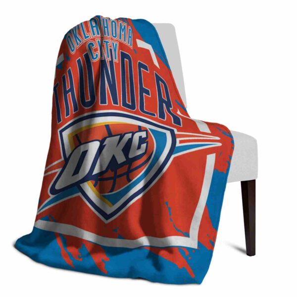 oklahoma city thunder splatter effect blue blanket top rated