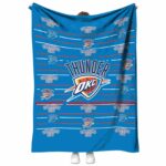 oklahoma city thunder striped pattern blue blanket best selling