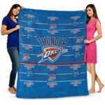 oklahoma city thunder striped pattern blue blanket best selling
