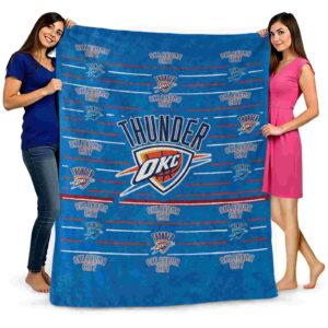 oklahoma city thunder striped pattern blue blanket fashion forward