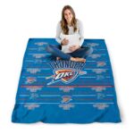 oklahoma city thunder striped pattern blue blanket best selling