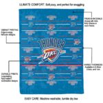 oklahoma city thunder striped pattern blue blanket best selling