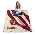 oklahoma sooners brushstrokes crimson white blanket best selling
