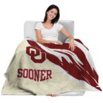 oklahoma sooners brushstrokes crimson white blanket best selling