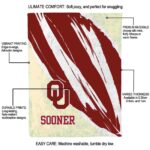 oklahoma sooners brushstrokes crimson white blanket best selling